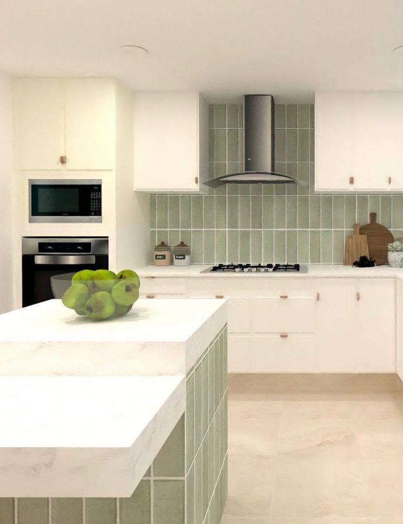 Cocina a medida con gabinetes superiores e inferiores para optimizar espacio – diseño personalizado Barniture